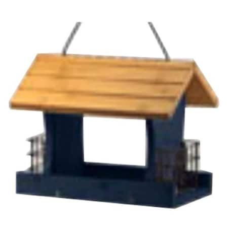 Warren Distribution Warren Distribution 208970 12 in. Wood Bird Feeder; Blue 208970